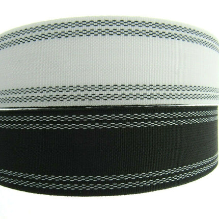 STRAIGHT WASHABLE PETERSHAM - WHOLE ROLL - BLACK or WHITE 25mm or 38mm - ThreadandTrimmings