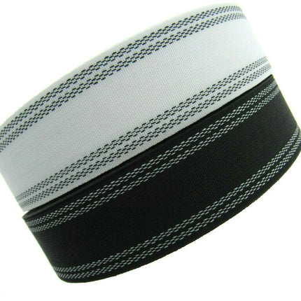 STRAIGHT WASHABLE PETERSHAM - WHOLE ROLL - BLACK or WHITE 25mm or 38mm - ThreadandTrimmings