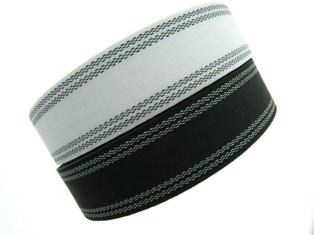 STRAIGHT WASHABLE PETERSHAM - WHOLE ROLL - BLACK or WHITE 25mm or 38mm - ThreadandTrimmings