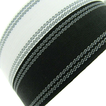 STRAIGHT WASHABLE PETERSHAM - WHOLE ROLL - BLACK or WHITE 25mm or 38mm - ThreadandTrimmings