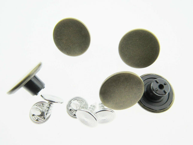 PLAIN HAMMER ON JEAN BUTTONS - 17mm - ThreadandTrimmings