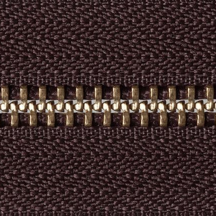 YKK BRASS METAL OPEN END ZIPPER #5 Zip CHAIN CHOOSE FROM 6 COLOURS & 11 SIZES - ThreadandTrimmings