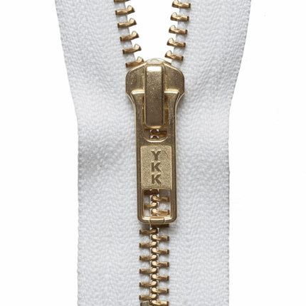 YKK BRASS METAL OPEN END ZIPPER #5 Zip CHAIN CHOOSE FROM 6 COLOURS & 11 SIZES - ThreadandTrimmings