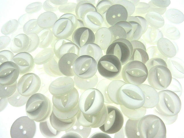 Round Fish Eye Buttons - Fisheye Baby Buttons - 14mm (9/16") - Size 22 - ThreadandTrimmings