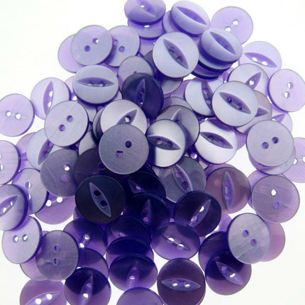 Round Fish Eye Buttons - Fisheye Baby Buttons - 14mm (9/16") - Size 22 - ThreadandTrimmings