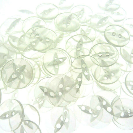 Round Fish Eye Buttons - Fisheye Baby Buttons - 14mm (9/16") - Size 22 - ThreadandTrimmings