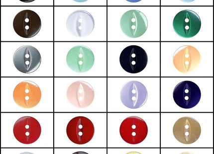 Round Fish Eye Buttons - Fisheye Baby Buttons - 14mm (9/16") - Size 22 - ThreadandTrimmings