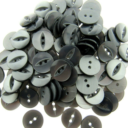 Round Fish Eye Buttons - Fisheye Baby Buttons - 14mm (9/16") - Size 22 - ThreadandTrimmings