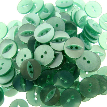 Round Fish Eye Buttons - Fisheye Baby Buttons - 14mm (9/16") - Size 22 - ThreadandTrimmings