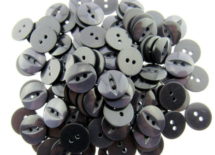 Round Fish Eye Buttons - Fisheye Baby Buttons - 14mm (9/16") - Size 22 - ThreadandTrimmings