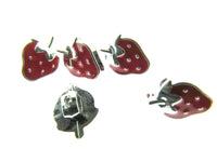 11mm PLASTIC STRAWBERRY BUTTONS With SILVER COLOURED EDGE and SHANK - ThreadandTrimmings
