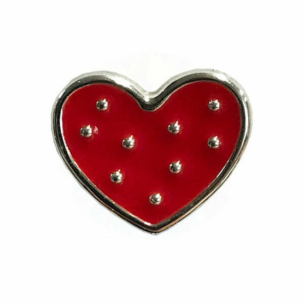 PLASTIC LOVE HEART BUTTONS With SILVER COLOURED EDGE and SHANK - Thread and Trimmings