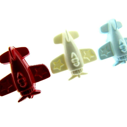 CHILDRENS AEROPLANE BUTTONS - APPROX 15mm - CHOOSE FROM 3 COLOURS - ThreadandTrimmings