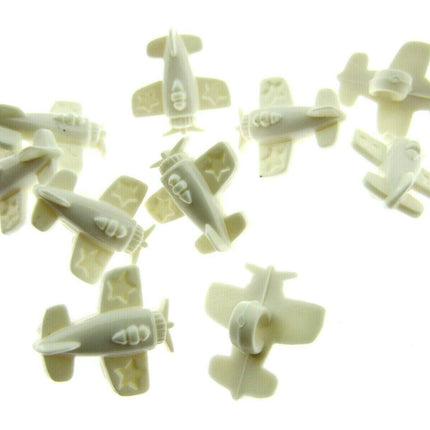 CHILDRENS AEROPLANE BUTTONS - APPROX 15mm - CHOOSE FROM 3 COLOURS - ThreadandTrimmings
