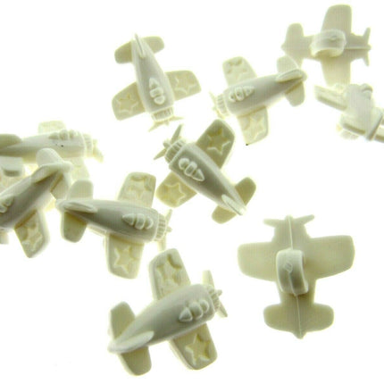 CHILDRENS AEROPLANE BUTTONS - APPROX 15mm - CHOOSE FROM 3 COLOURS - ThreadandTrimmings