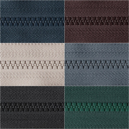 YKK REVERSIBLE FLIP OVER PLASTIC OPEN END ZIPPER #5 ZIP CHAIN 6 COLOURS/ 3 SIZES - ThreadandTrimmings