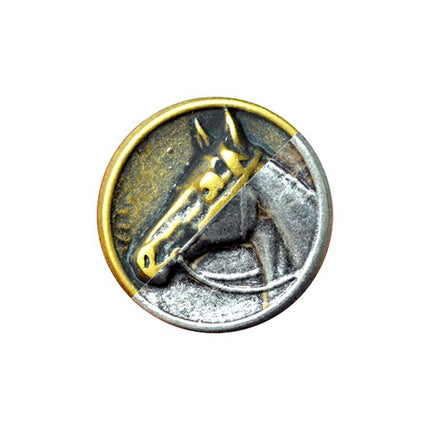 Round Horse Buttons Side View With Shank In Antique Brass or Silver 4 Sizes - ThreadandTrimmings