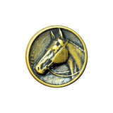 Round Horse Buttons - Side View With Shank In Antique Brass or Silver - 4 Sizes