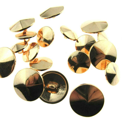 ROSE GOLD METAL BEVELED BUTTONS - 15mm & 20mm B501 - ThreadandTrimmings