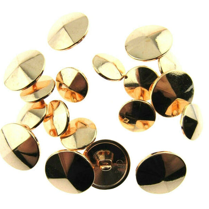ROSE GOLD METAL BEVELED BUTTONS - 15mm & 20mm B501 - ThreadandTrimmings