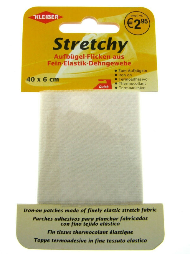 ** IRON-ON ELASTICATED STRETCHY PATCHES KLEIBER- (40cm x 6cm) - 100% POLYESTER - ThreadandTrimmings