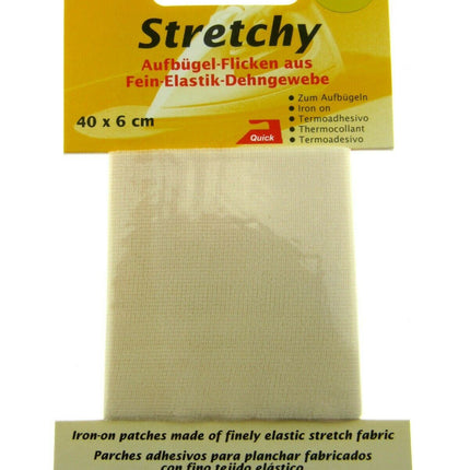 ** IRON-ON ELASTICATED STRETCHY PATCHES KLEIBER- (40cm x 6cm) - 100% POLYESTER - ThreadandTrimmings