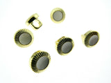 10mm PLASTIC DRESS SHIRT BUTTONS GOLD/WHITE & SILVER/BLACK P131 - ThreadandTrimmings