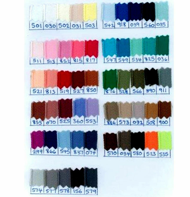 YKK Nylon Closed End Autolock Skirt Zips- 5 x Zips Per Pack - Size 8", 9" or 10" - ThreadandTrimmings