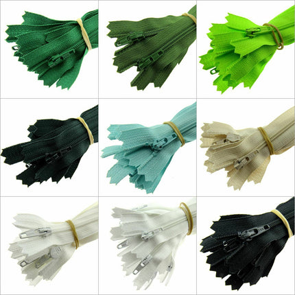 YKK Nylon Zips Closed End Skirt Zips 8" 9" 10" Choose From 32 Colours - Autolock - ThreadandTrimmings