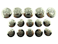A Set of SILVER Plastic Crested Blazer Buttons - ThreadandTrimmings