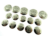A Set of SILVER Plastic Crested Blazer Buttons - ThreadandTrimmings