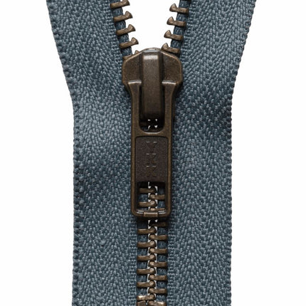 STRONG YKK ANTIQUE BRASS COLOUR METAL OPEN END ZIP - ThreadandTrimmings