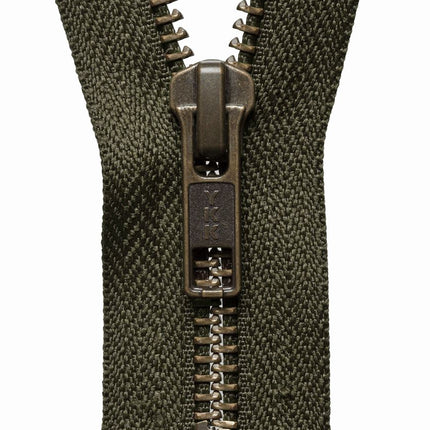 STRONG YKK ANTIQUE BRASS COLOUR METAL OPEN END ZIP - ThreadandTrimmings