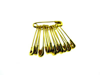 19mm Yellow Coloured Safety Pins in Bunches of 12 - Ideal Cloakroom Tickets DSPB