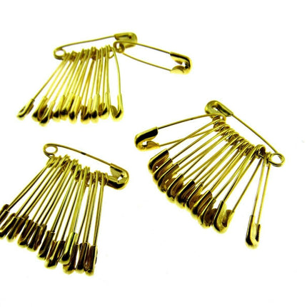 Safety Pins 19mm Yellow Coloured in Bunches of 12 - Ideal Cloakroom Tickets DSPB - ThreadandTrimmings