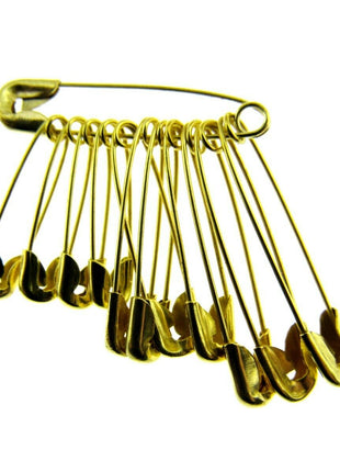 Safety Pins Assorted Yellow Daily  in Bunches of 12 - DSPBA