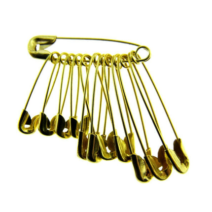 Safety Pins Assorted Yellow Daily  in Bunches of 12 - DSPBA