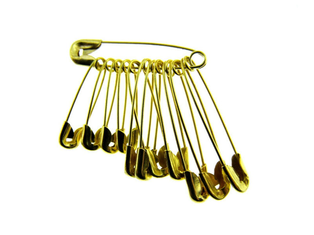 Safety Pins Assorted Yellow Daily  in Bunches of 12 - DSPBA