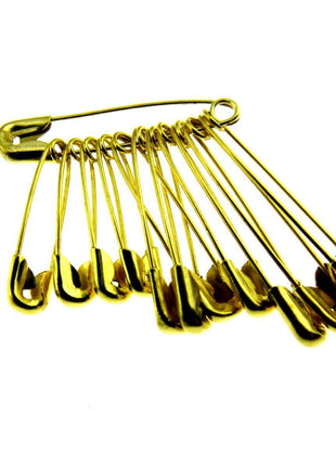 Safety Pins Assorted Yellow Daily  in Bunches of 12 - DSPBA