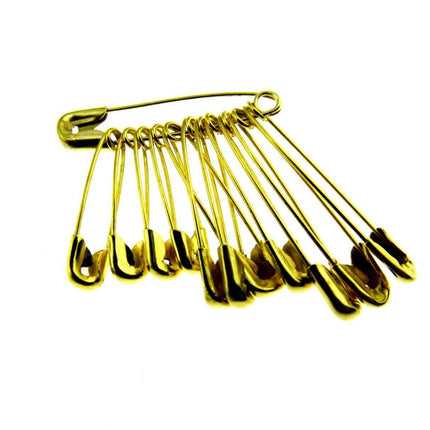Safety Pins Assorted Yellow Daily  in Bunches of 12 - DSPBA