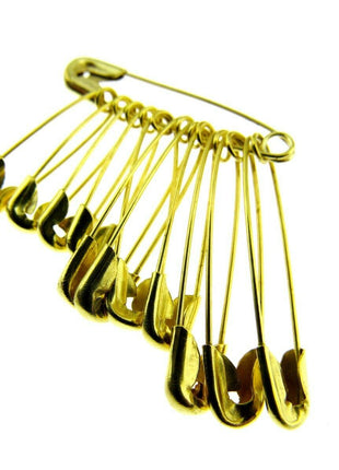 Safety Pins Assorted Yellow Daily  in Bunches of 12 - DSPBA