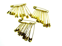 Assorted Yellow Daily Safety Pins in Bunches of 12 - DSPBA