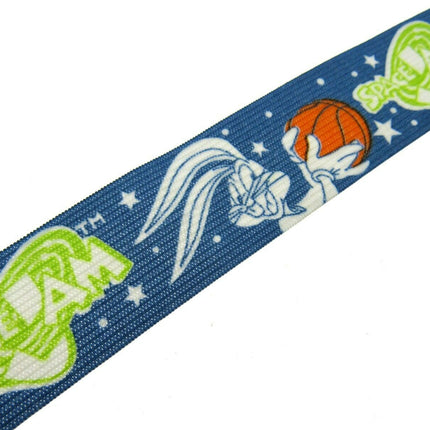 Flat Stretchy Children's Belt Elastic with Space Jam Rabbit Print - 28mm Wide