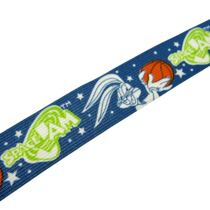 Flat Stretchy Children's Belt Elastic with Space Jam Rabbit Print - 28mm Wide