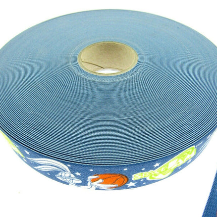 Flat Stretchy Children's Belt Elastic with Space Jam Rabbit Print - 28mm Wide