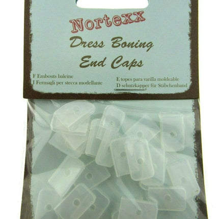 NYLON BONING END CAPS - 8mm or 12mm - In BLACK or WHITE - ThreadandTrimmings