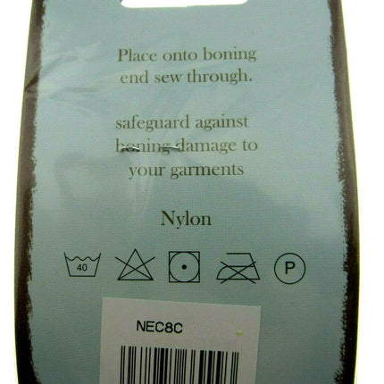 NYLON BONING END CAPS - 8mm or 12mm - In BLACK or WHITE - ThreadandTrimmings