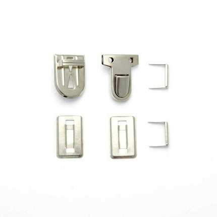 Chrome Tuck Locks & Clasps for Handbag, Purse or Briefcase Making - Size 26mm - ThreadandTrimmings