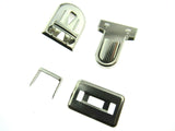 Chrome Tuck Locks & Clasps for Handbag, Purse or Briefcase Making - Size 26mm - ThreadandTrimmings