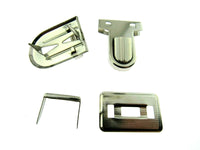 Chrome Tuck Locks & Clasps for Handbag, Purse or Briefcase Making - Size 26mm - ThreadandTrimmings
